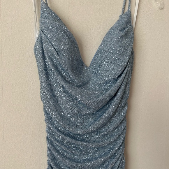 Windsor Blue Sparkle Prom Dress - Picture 3 of 6